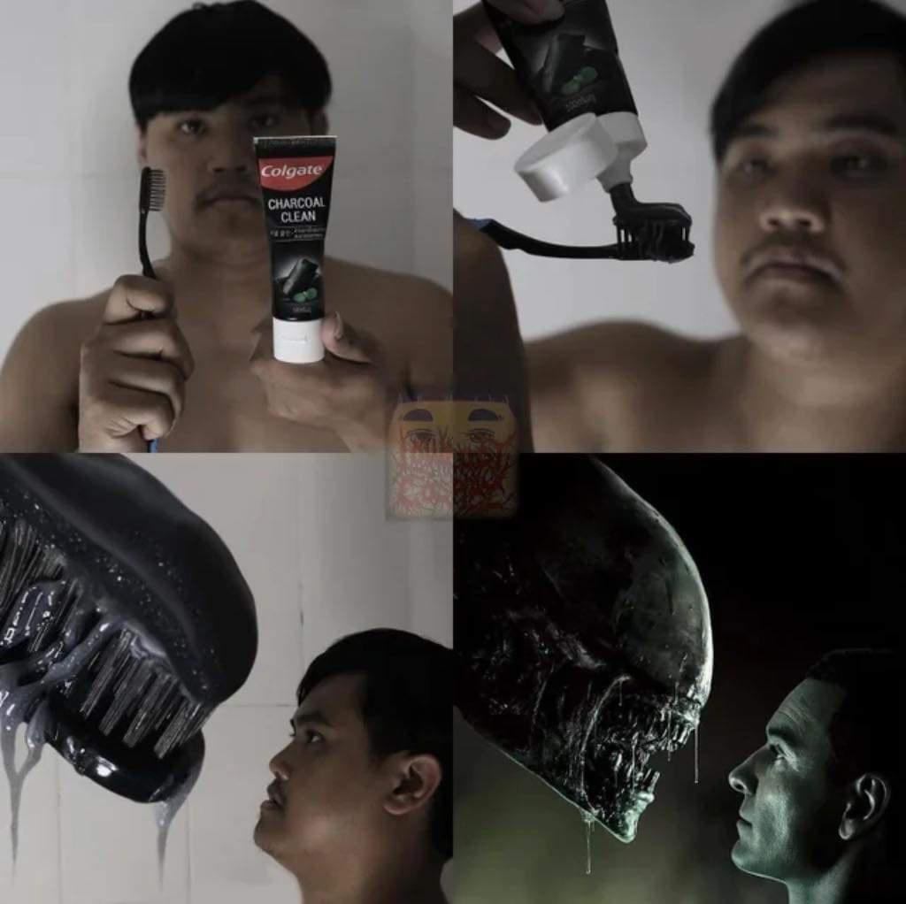 lowcost cosplay alien - Colgate Charcoal Clean