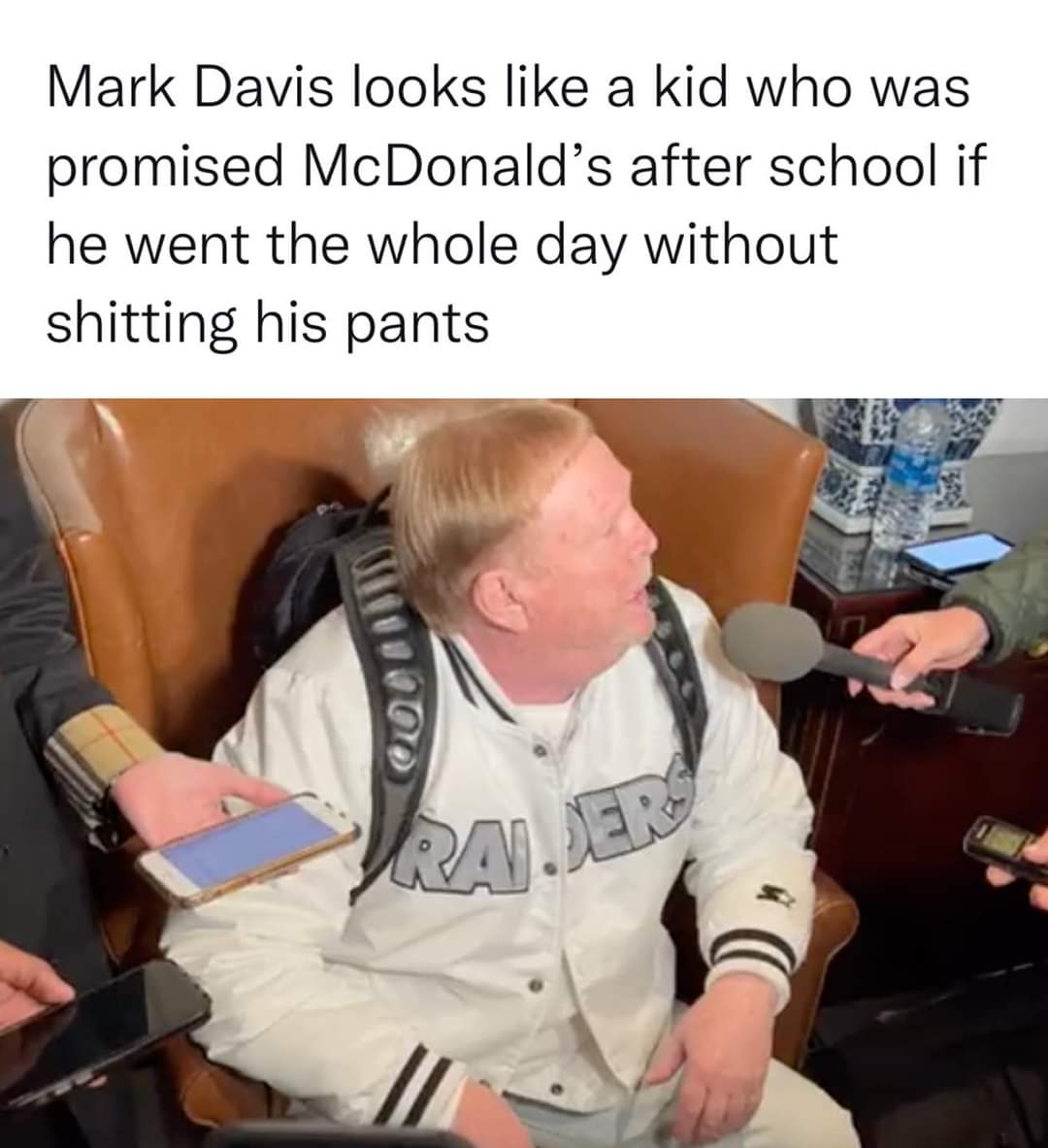 Mark Davis - Mark Davis looks a kid who was promised McDonald's after school if he went the whole day without shitting his pants Ra.Jer