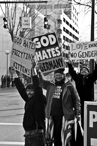 anti westboro baptist church signs - No Turns God Love Knone No Gender Kittens S Entenceermany A Od Ates