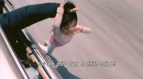 parents college gif - You are going back to finish college!
