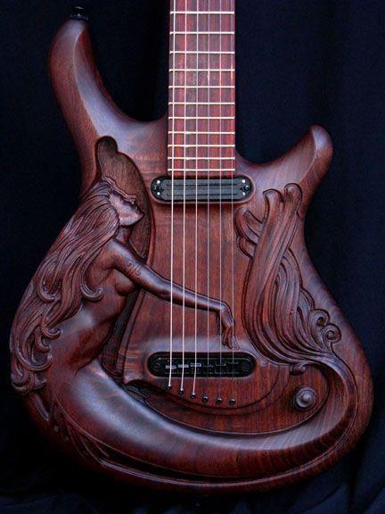 beautyiful wood guitar