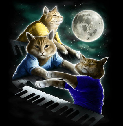 three keyboard cat moon