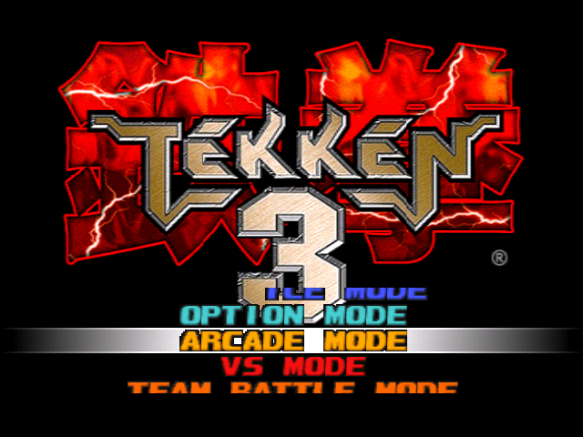 tekken 3 - OPTTON_MODE Arcade Mode Vs Mode Team Batti E Mode