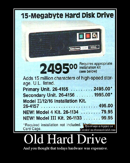  And you thought that todays hardware was expensive.