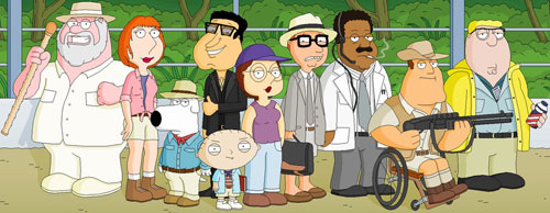 A  cool Jurassic Park themed concept of Family Guy