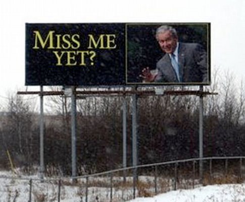 a billboard with geaorge bush 