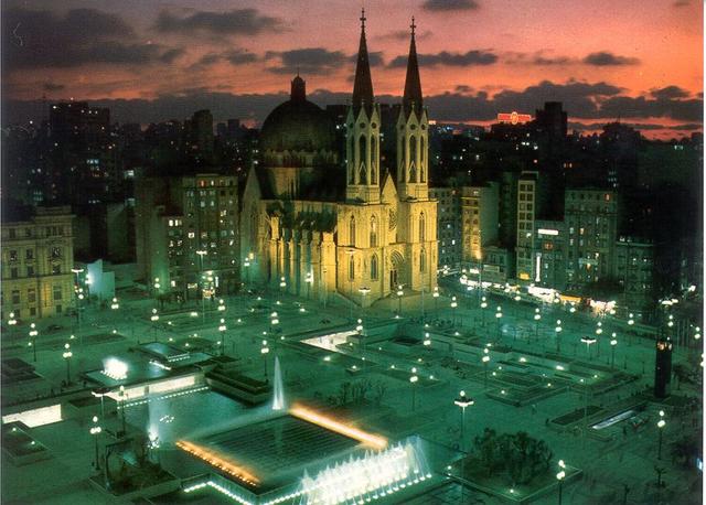 Cathedral Square, central landmark of the city at night