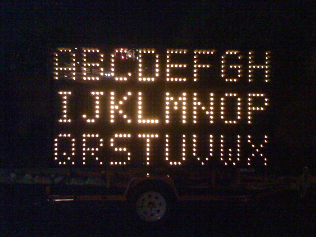 Sign let by city workers at a detour in the road... thanks for the message guys i had COMPLETELY forgotten my abcs... now wait what comes after x???