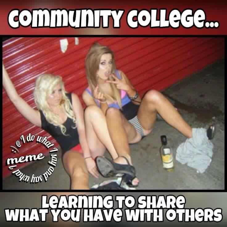 blond - communiTY College... meme ym hoop op mm Learning To What You Have With Others