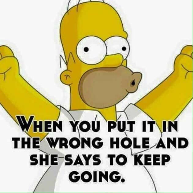 cartoon - When You Put It In The Wrong Hole And She Says To Keep Going.