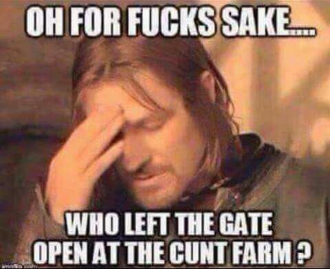 left the gate open at the cunt farm - Oh For Fucks Sake. Who Left The Gate Open At The Cunt Farm?