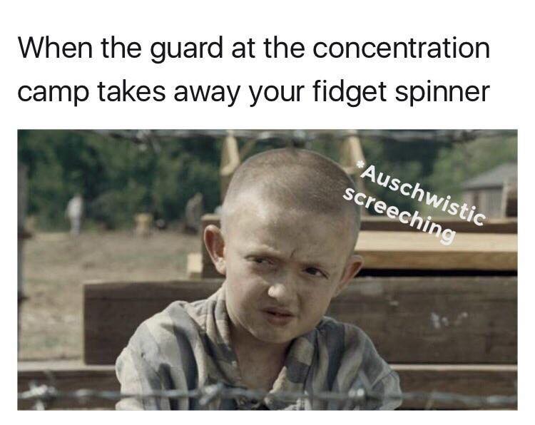 auschwistic screeching - When the guard at the concentration camp takes away your fidget spinner Auschwistic screeching