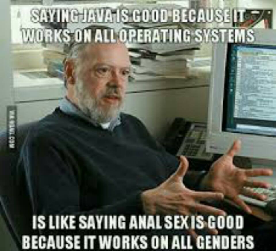 dennis ritchie - Saying Java Is Good Because It Works On All Operating Systems Troin Con Is Saying Anal Sex Is Good Because It Works On All Genders