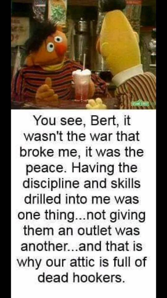 Bert and Ernie meme about what is in the attic.