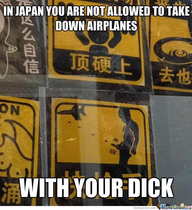 funny japan meme - In Japan You Are Not Allowed To Take Down Airplanes N On With Your Dick memecenter.com Memetenleri