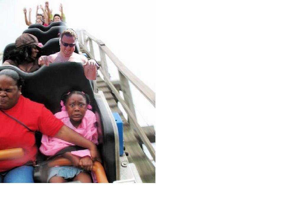 Funny Guy on Roller Coaster Picture