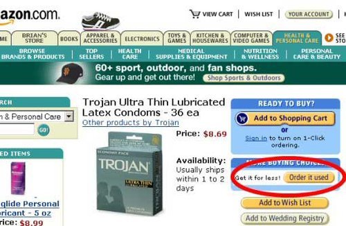 but i dnt think condoms is somethin i would like to buy used!