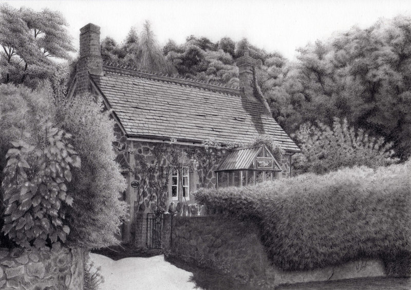 country cottage drawing
