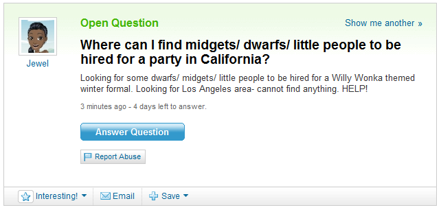 So this is how you find Dwarfs/Midgets/Little People