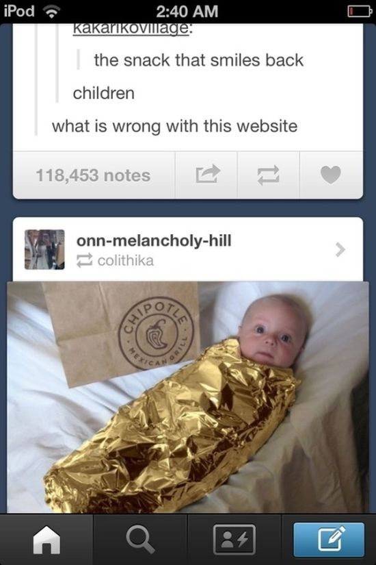 tumblr - holy infant so tender and mild - iPod Kakarikovilage the snack that smiles back children what is wrong with this website 118,453 notes E onnmelancholyhill colithika Ih