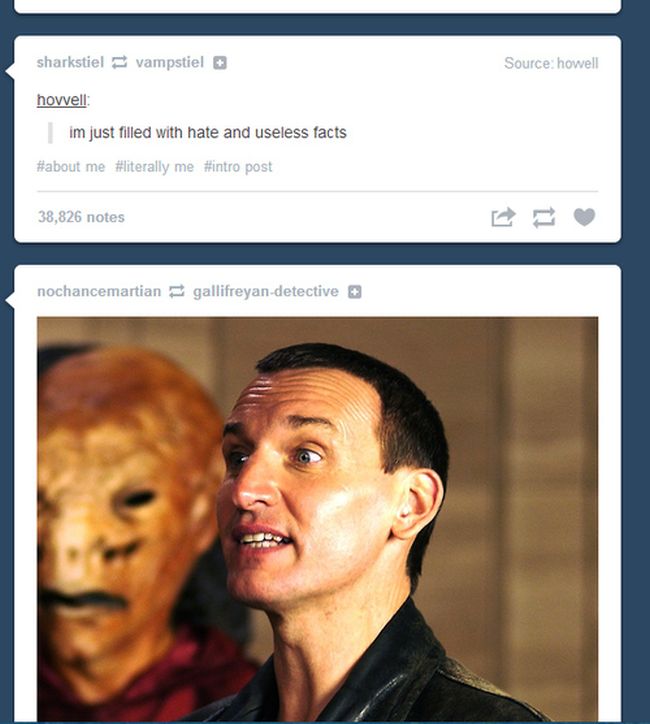 tumblr - doctor who tumblr posts - sharkstiel vampstiel Source howell hovvell im just filled with hate and useless facts me me post 38,826 notes nochancemartian gallifreyandetective
