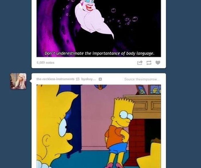 tumblr - simpsons quotes black and white - Don't underestimate the importantance of body language. 6,059 notes therecklessinstrumonts byakuy... Source thesimpsons