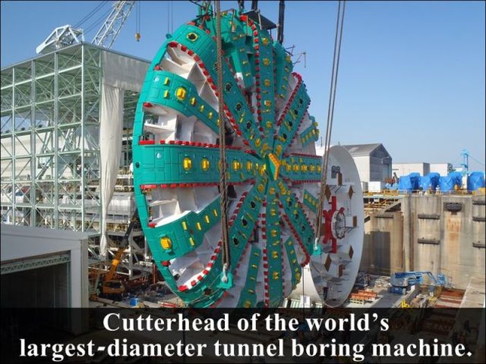 world's largest tunnel boring machine - V Cutterhead of the world's largest diameter tunnel boring machine.