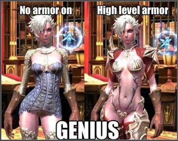 video game armor logic - No armor on ti High level armor 13 Genius