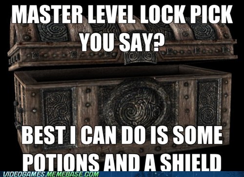Master Level Lock Pick You Say? Best I Can Do Is Some Potions And A Shield Videogames. Memebase.Com