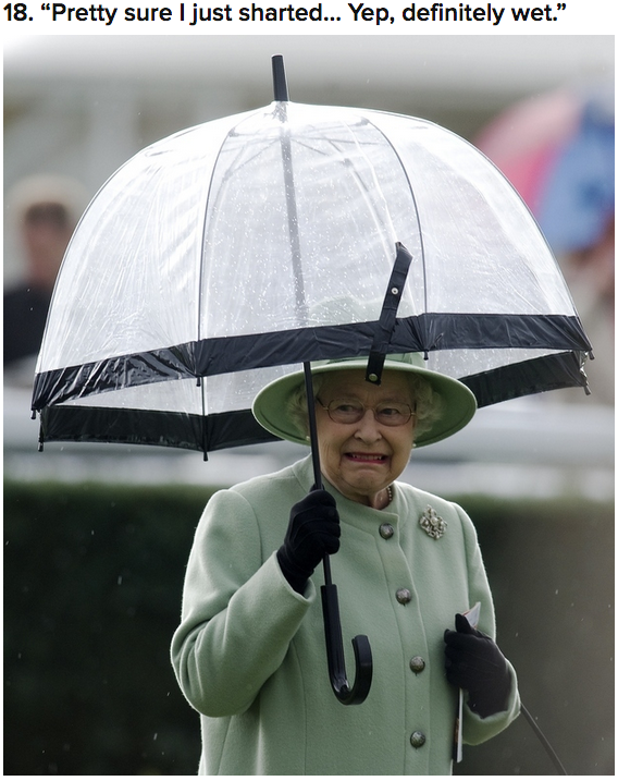 umbrella - 18. "Pretty sure I just sharted... Yep, definitely wet."