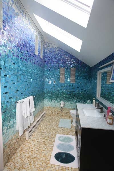 interior desing bathroom glass tile - 00