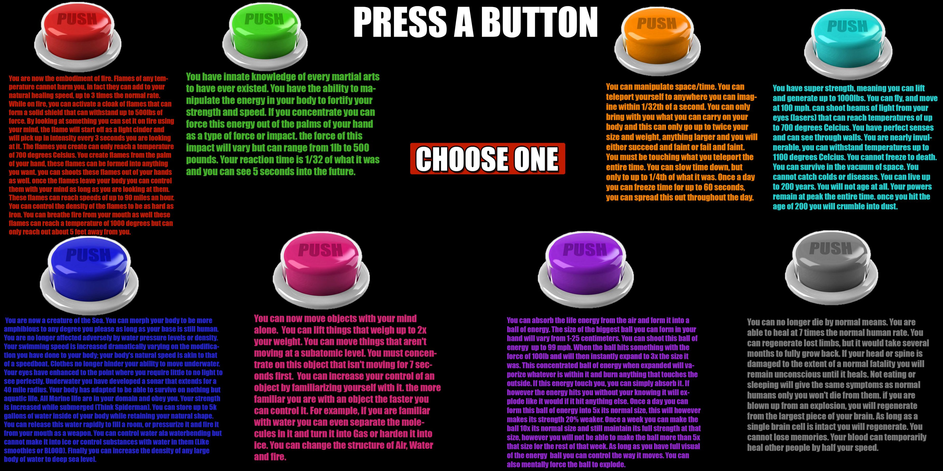 You May Only Choose One