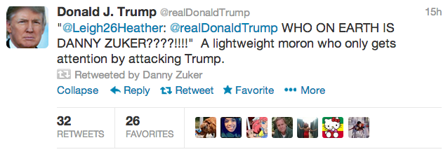 Donald Trump Gets Roasted by Danny Zuker on Twitter
