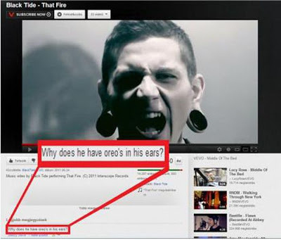 youtube comment funny youtube comments - Black Tide That Fire V Subscribe Nowo Why does he have creo's in his ears? Vevo