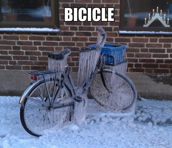 frozen on bike funny - Bicicle ,