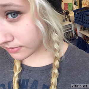 gifs - girl has a huge bug in her mouth