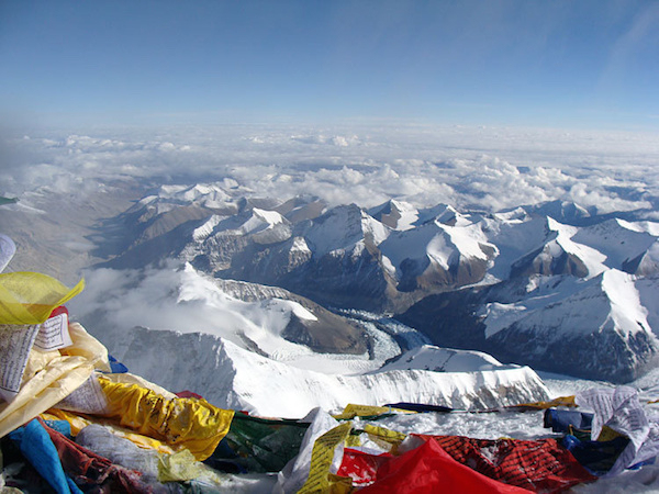 The view from the top of Mount Everest.