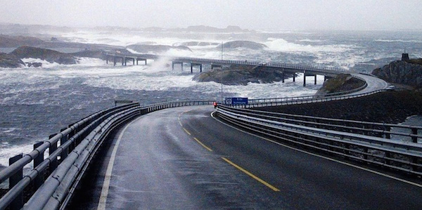 The Atlantic Ocean road in Norway, otherwise known as the most extreme road on earth.