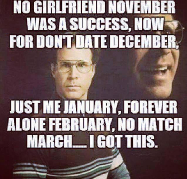 Will Ferrell meme about being single as if it is a challenge