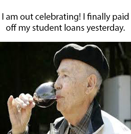 Meme about student loan woes