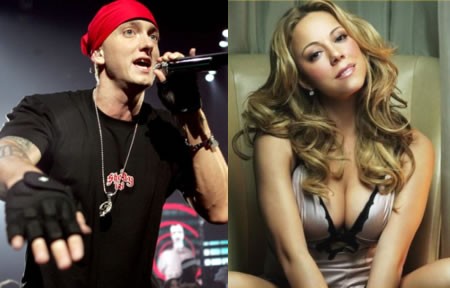 Eminem and Mariah Carey were a thing. These two met in 2001 for an album they were working on together and then things got weird. The two had a brief romance - Carey denied the whole thing so Eminem released recorded voice mails from Carey and overwhelming photographic evidence that a relationship did actually take place.