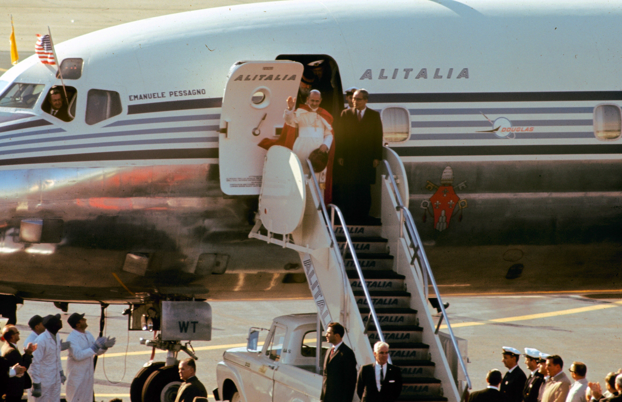 Pope Paul VI visits New York in 1965.