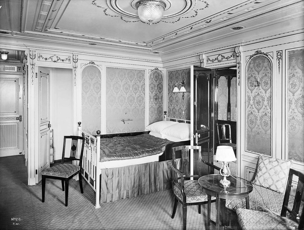 A room in first-class aboard the Titanic.