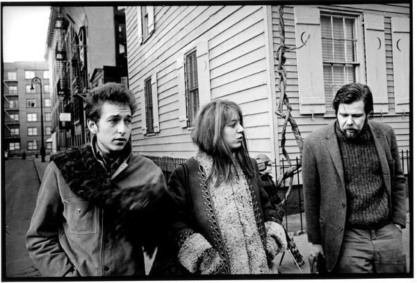 Bob Dylan, Suze Rotolo and Dave Van Ronk hanging out in 1963.