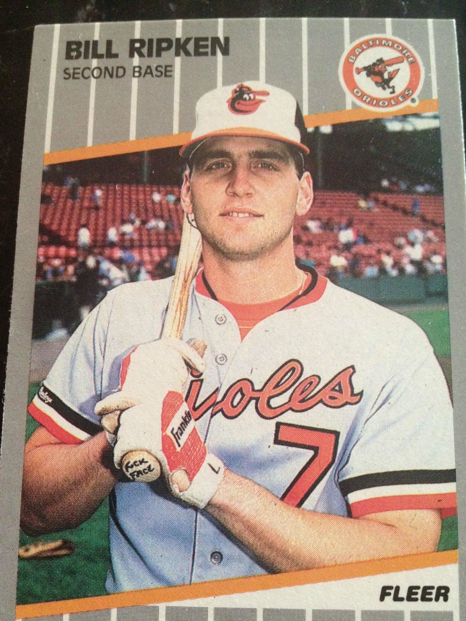1989 fleer baseball card of billy ripken - Bill Ripken Second Base boer Fleer