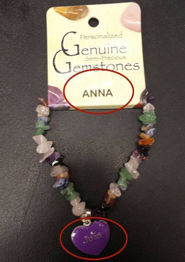 people who had one job and messed up - Personalized Jenuine lemstones SemiPrecious Anna