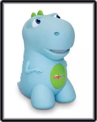 Educational Talking Dino. Instead of repeating programmed phrases, this toy uses IBM technology to interact with 5-9 year olds in a different, more meaningful way. It can interactively converse, as well as answer questions, and ask more difficult questions in a progressive way.