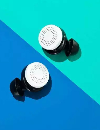 Active Listening Buds. These active-listening ear buds connect to an app that allows you eliminate specific sound frequencies from the sound coming through, like, let’s say, crying babies on a plane.