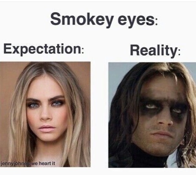 best hair color for pale skin and blue eyes - Smokey eyes Expectation Reality jennyjohnes we heart it