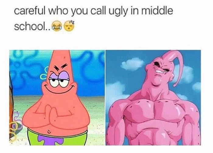 cartoon middle school - careful who you call ugly in middle school..